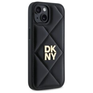 DKNY DKHCP15SPQDSLK Apple iPhone 15 6.1" juodos spalvos Quilted Stack Logo - Image 4