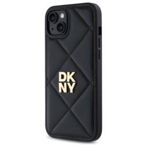DKNY DKHCP15MPQDSLK Apple iPhone 15 Plus 6.7" juodos spalvos Quilted Stack Logo - Image 2