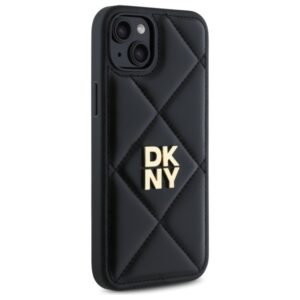DKNY DKHCP15MPQDSLK Apple iPhone 15 Plus 6.7" juodos spalvos Quilted Stack Logo - Image 4