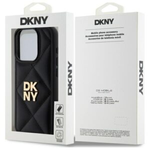 DKNY DKHCP15LPQDSLK Apple iPhone 15 Pro 6.1" juodos spalvos Quilted Stack Logo - Image 8