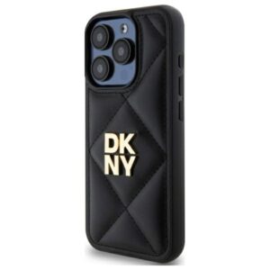 DKNY DKHCP15LPQDSLK Apple iPhone 15 Pro 6.1" juodos spalvos Quilted Stack Logo - Image 2