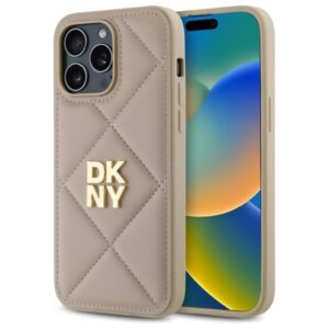 DKNY DKHCP14XPQDSLE Apple iPhone 14 Pro Max 6.7" beige Quilted Stack Logo