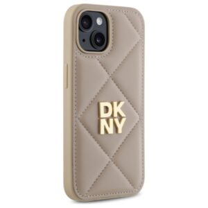 DKNY DKHCP15SPQDSLE Apple iPhone 15 6.1" beige Quilted Stack Logo - Image 4