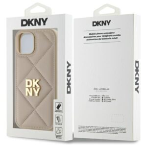 DKNY DKHCP15SPQDSLE Apple iPhone 15 6.1" beige Quilted Stack Logo - Image 8