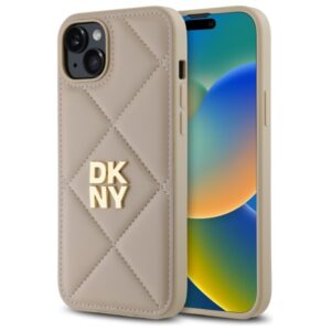 DKNY DKHCP15MPQDSLE Apple iPhone 15 Plus 6.7" beige Quilted Stack Logo