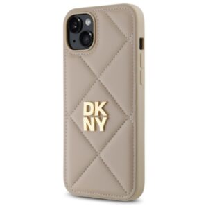 DKNY DKHCP15MPQDSLE Apple iPhone 15 Plus 6.7" beige Quilted Stack Logo - Image 2
