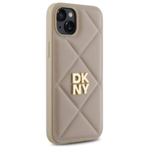 DKNY DKHCP15MPQDSLE Apple iPhone 15 Plus 6.7" beige Quilted Stack Logo - Image 4