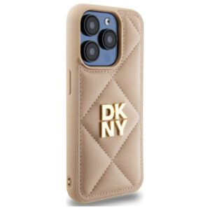 DKNY DKHCP15LPQDSLE Apple iPhone 15 Pro 6.1" beige Quilted Stack Logo - Image 4