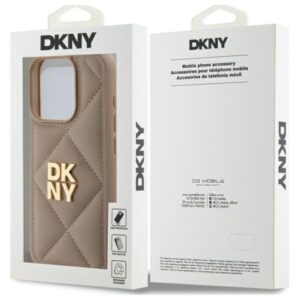 DKNY DKHCP15LPQDSLE Apple iPhone 15 Pro 6.1" beige Quilted Stack Logo - Image 8