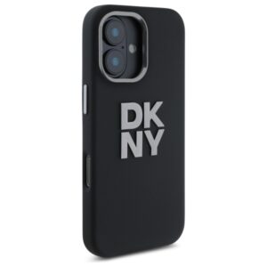 DKNY DKHCP16SSMCBSK Apple iPhone 16 6.1" juodos spalvos kietas dėklas Liquid Silicone Metal Logo - Image 2