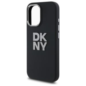DKNY DKHCP16SSMCBSK Apple iPhone 16 6.1" juodos spalvos kietas dėklas Liquid Silicone Metal Logo - Image 4
