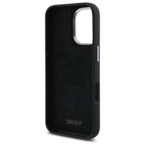 DKNY DKHCP16SSMCBSK Apple iPhone 16 6.1" juodos spalvos kietas dėklas Liquid Silicone Metal Logo - Image 5