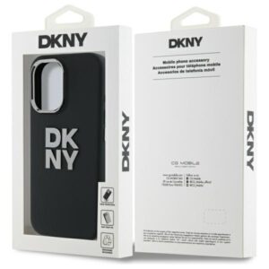 DKNY DKHCP16SSMCBSK Apple iPhone 16 6.1" juodos spalvos kietas dėklas Liquid Silicone Metal Logo - Image 6