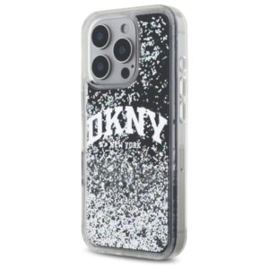 DKNY DKHCP16XLBNAEK Apple iPhone 16 Pro Max 6.9" juodos spalvos kietas dėklas Liquid Glitter Arch Logo - Image 2
