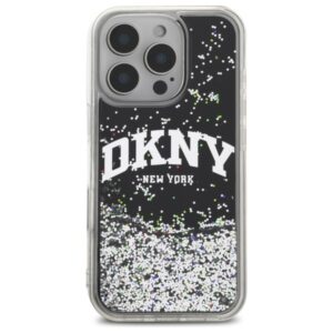 DKNY DKHCP16XLBNAEK Apple iPhone 16 Pro Max 6.9" juodos spalvos kietas dėklas Liquid Glitter Arch Logo - Image 3