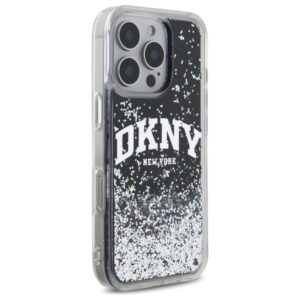DKNY DKHCP16XLBNAEK Apple iPhone 16 Pro Max 6.9" juodos spalvos kietas dėklas Liquid Glitter Arch Logo - Image 4