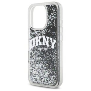 DKNY DKHCP16XLBNAEK Apple iPhone 16 Pro Max 6.9" juodos spalvos kietas dėklas Liquid Glitter Arch Logo - Image 6