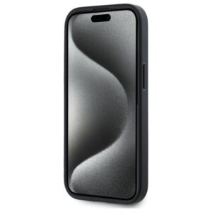 DKNY DKHMP15SPGHLME Apple iPhone 15 6.1" beige kietas dėklas Grained Metal Logo MagSafe - Image 5