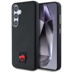 Dėklas DKNY Leather Heart of NY Samsung Galaxy S25 juodos spalvos