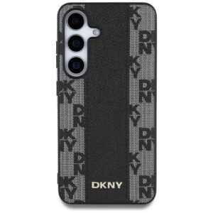 Dėklas DKNY Leather Checkered Pattern MagSafe Samsung Galaxy S25 juodos spalvos - Image 3