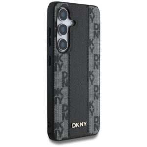 Dėklas DKNY Leather Checkered Pattern MagSafe Samsung Galaxy S25 juodos spalvos - Image 4