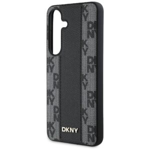 Dėklas DKNY Leather Checkered Pattern MagSafe Samsung Galaxy S25 juodos spalvos - Image 6
