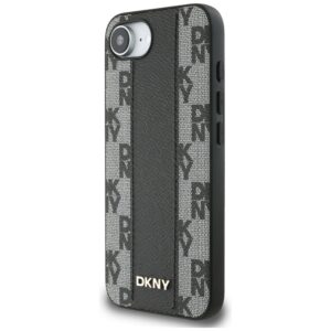 Dėklas DKNY Leather Checkered Mono Pattern MagSafe Apple iPhone 16e / 17e juodos spalvos - Image 2