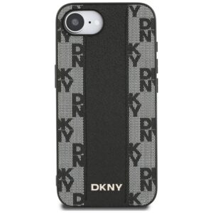 Dėklas DKNY Leather Checkered Mono Pattern MagSafe Apple iPhone 16e / 17e juodos spalvos - Image 3