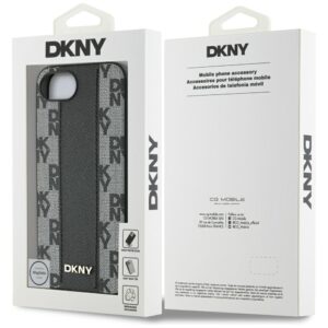 Dėklas DKNY Leather Checkered Mono Pattern MagSafe Apple iPhone 16e / 17e juodos spalvos - Image 8