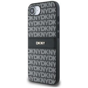Dėklas DKNY Repeat Texture Pattern with Tonal Stripe Apple iPhone 16e / 17e juodos spalvos - Image 2