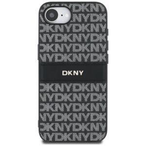Dėklas DKNY Repeat Texture Pattern with Tonal Stripe Apple iPhone 16e / 17e juodos spalvos - Image 3