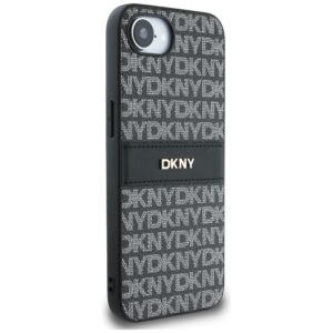 Dėklas DKNY Repeat Texture Pattern with Tonal Stripe Apple iPhone 16e / 17e juodos spalvos - Image 4
