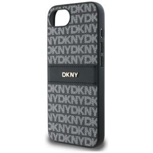Dėklas DKNY Repeat Texture Pattern with Tonal Stripe Apple iPhone 16e / 17e juodos spalvos - Image 6