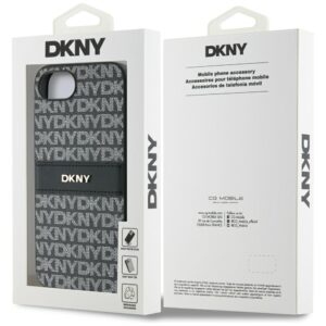 Dėklas DKNY Repeat Texture Pattern with Tonal Stripe Apple iPhone 16e / 17e juodos spalvos - Image 8