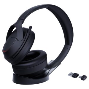 Yealink BH78 Laisvų rankų įranga Vielinis ir Bevielis Su lankeliu Skambučiai / muzika USB Type-C / USB Type-A Bluetooth Įkrovimo stovas Juoda