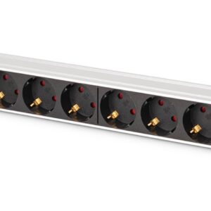 Digitus DN-95438 maitinimo paskirstymo įrenginys 9 AC išvestis(ys / čių) 1U Juoda, Sidabras