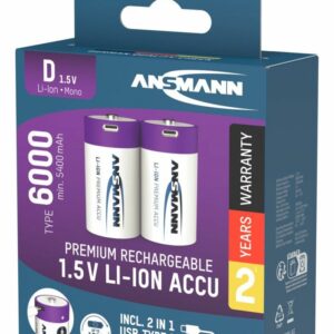 Ansmann 1314-0005 buitinė baterija Įkraunama baterija D Ličio-jonų (Li-Ion) - Image 3