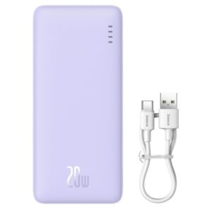 Baseus Airpow - 20 000 mAh 20 W galios išorinis akumuliatorius (violetinis)