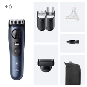 Braun BeardTrimmer 7 BT7520 Baterija 40 2 cm „Wet & Dry“ Juoda, Mėlyna - Image 2