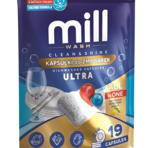MILL Kapsulės indaplovėms CLEAN&SHINE Ultra, 19 vnt., 3K.D