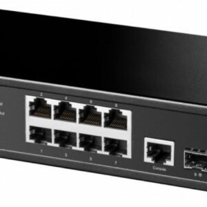 Cudy GS2008S2 tinklo komutatorius Valdomas L2 Gigabit Ethernet (10/100/1000) 1U Juoda