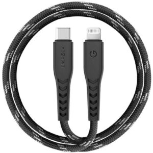 ENERGEA Nyloflex USB-C - Lightning Kabelis C94 MFI 1.5m juodos spalvos - Image 1