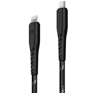 ENERGEA Nyloflex USB-C - Lightning Kabelis C94 MFI 1.5m juodos spalvos - Image 2