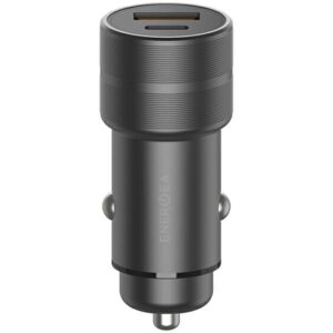 ENERGEA automobilinis įkroviklis 1xUSB+1xUSB-C PD-QC3.0 38W gunmetal Alu Drive PD20+ - Image 1