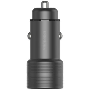 ENERGEA automobilinis įkroviklis 1xUSB+1xUSB-C PD-QC3.0 38W gunmetal Alu Drive PD20+ - Image 2