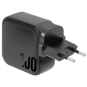 ENERGEA Laidinis įkroviklis 1xUSB+3xUSB-CPD-PPS-QC 3.0 100W 3C1A juodos spalvos US+EU Travelite GAN100 - Image 4