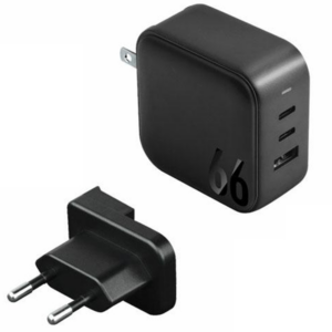 ENERGEA Laidinis įkroviklis 1xUSB+2xUSB-CPD-PPS-QC 3.0 66W 2C1A juodos spalvos US+EU Travelite GAN66 - Image 1