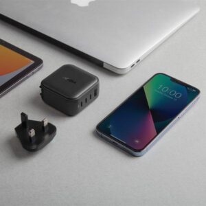 ENERGEA Laidinis įkroviklis 1xUSB+2xUSB-CPD-PPS-QC 3.0 66W 2C1A juodos spalvos US+EU Travelite GAN66 - Image 3
