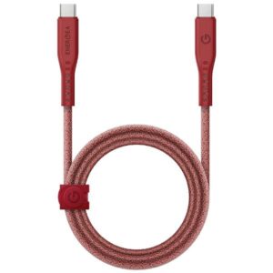 ENERGEA Flow USB-C į USB-C Kabelis 1.5m Red 240W 5A PD Fast Charge