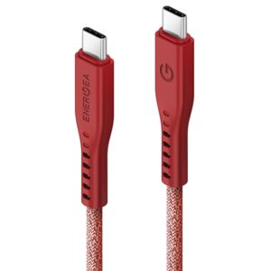 ENERGEA Flow USB-C į USB-C Kabelis 1.5m Red 240W 5A PD Fast Charge - Image 2